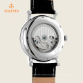 Skeleton Automatic Watch Mechanical Watch with Genuine Leather Band 72342